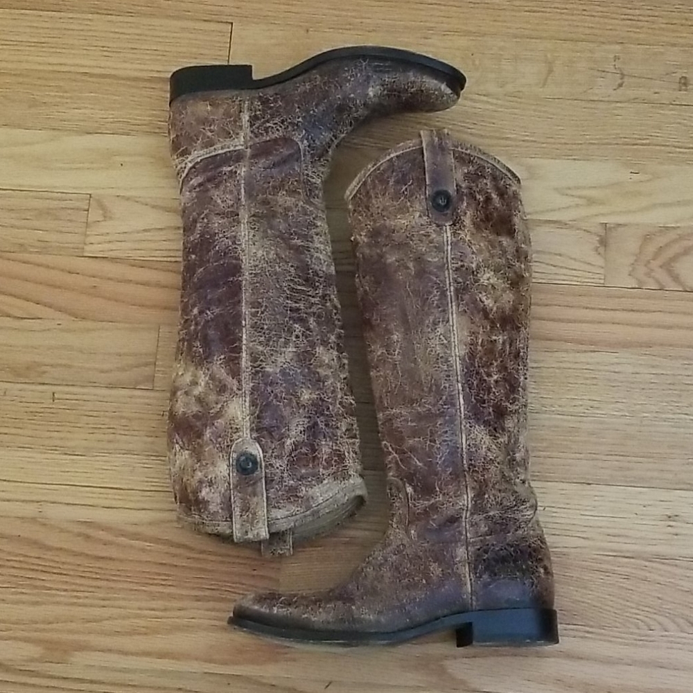 Frye Melissa button pull up boots